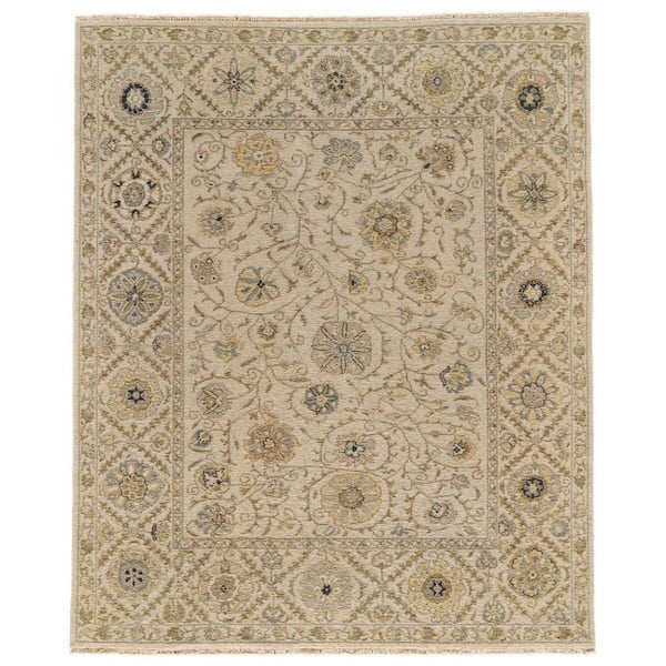 2 X 3 Ivory, Blue, Yellow Oriental Area Rug