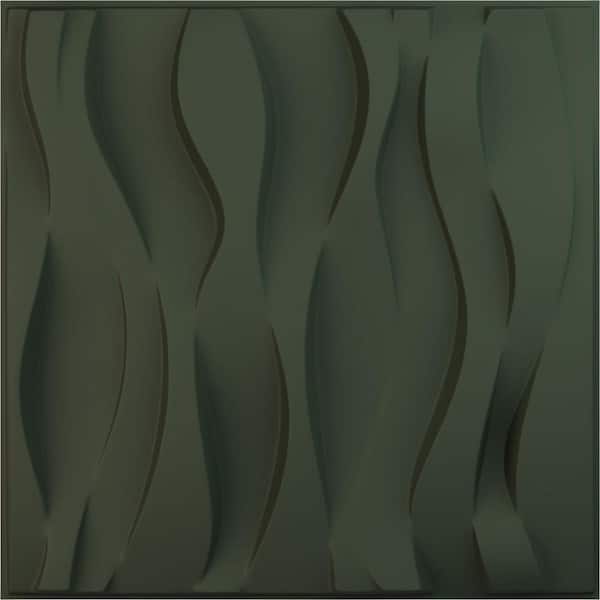 Ekena Millwork 19-5/8-in W x 19-5/8-in H Riverbank EnduraWall Decorative 3D Wall Panel Satin Hunt Club Green