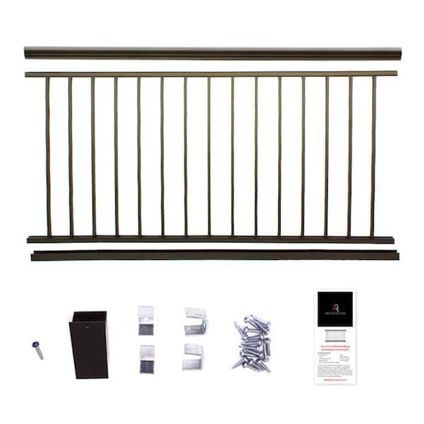 Aria Railing 36 in. x 91.31 in. Bronze Powder Coated Aluminum Preassembled Deck Railing