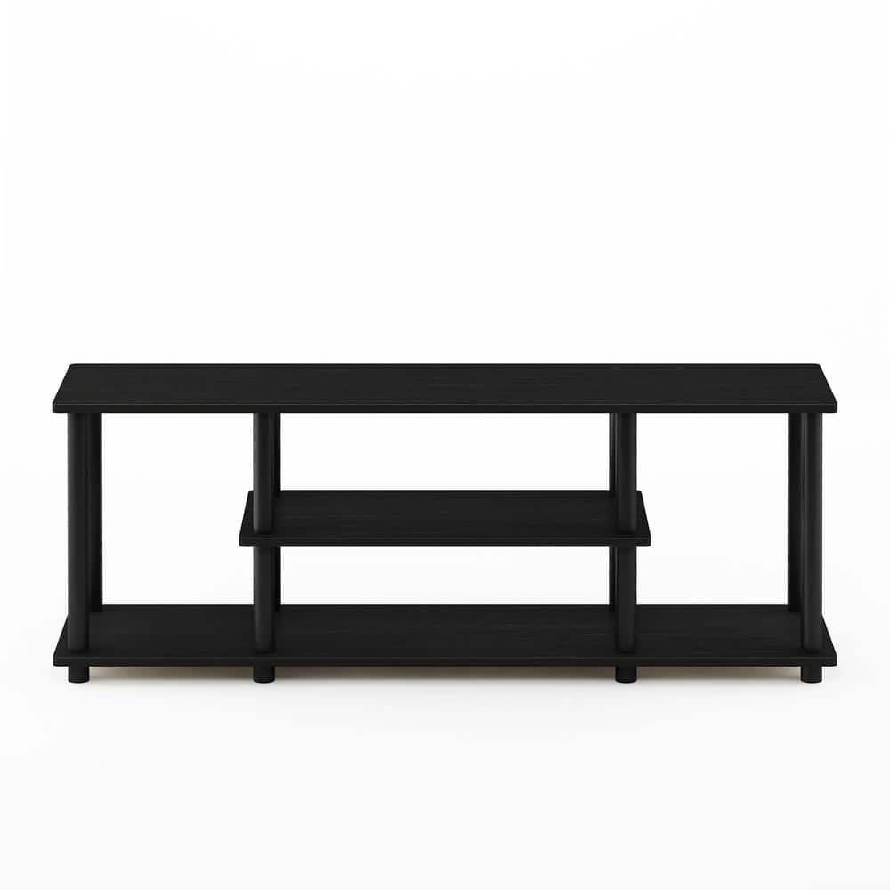 Walnut Rectangular 3-Tier Corner TV Stand with Shelves