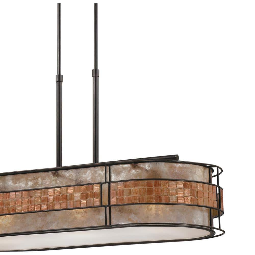 Renaissance Copper Drum Pendant Light with Mosaic Tile Shade