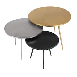 Gold, Silver and Dark Bronze Finish Metal Coffee Tables