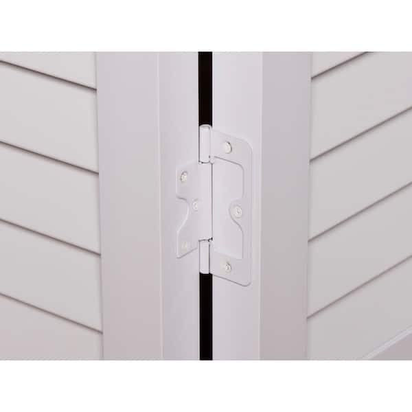 Pinecroft 64 in. x 80 in. Seabrooke Louver Over Panel White