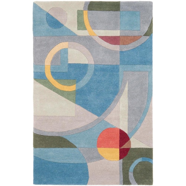 SAFAVIEH Rodeo Drive Blue/Multi 5 ft. x 8 ft. Geometric Area Rug