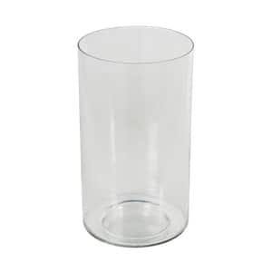 12 in. Clear Wide Minimalistic Glass Round Decorative Vase