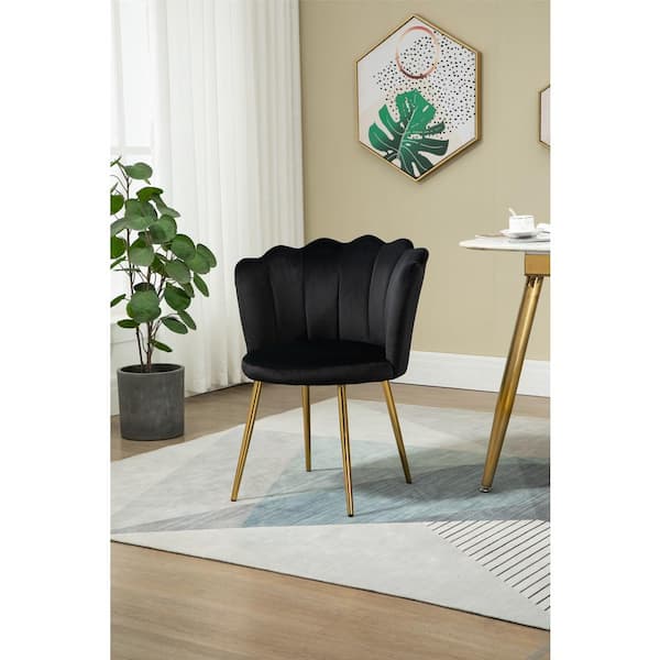 black velvet shell chair