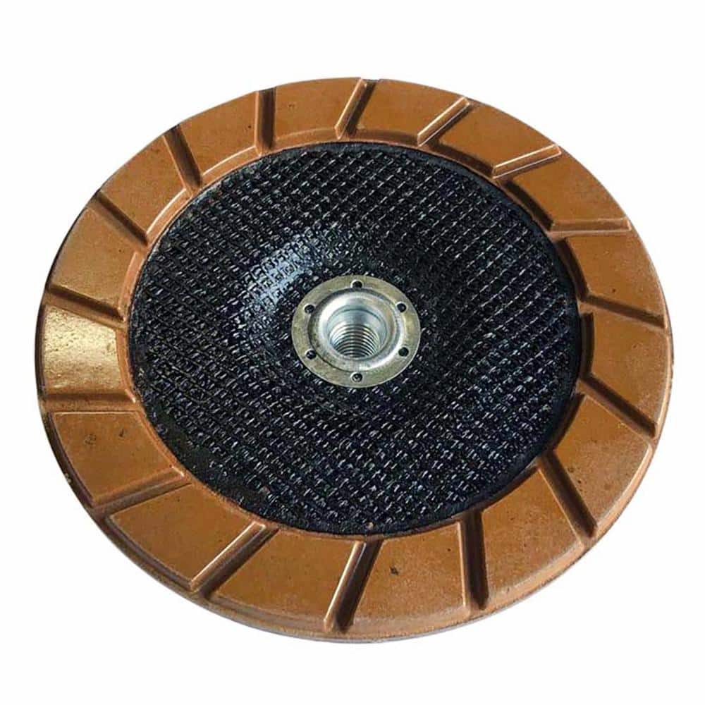 EDiamondTools 7 in. Transitional Grinding Wheels for Concrete Polishing, #100 Grit, Ceramic Bond, 5/8 in.-11 Arbor