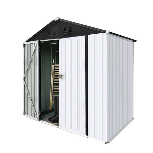 6 ft. W x 4 ft. D Metal Outdoor Storage Shed (24 sq. ft. )Floor Not included