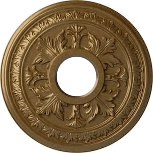 1-1/2 in. x 15-3/8 in. x 15-3/8 in. Polyurethane Baltimore Ceiling Medallion, Pale Gold