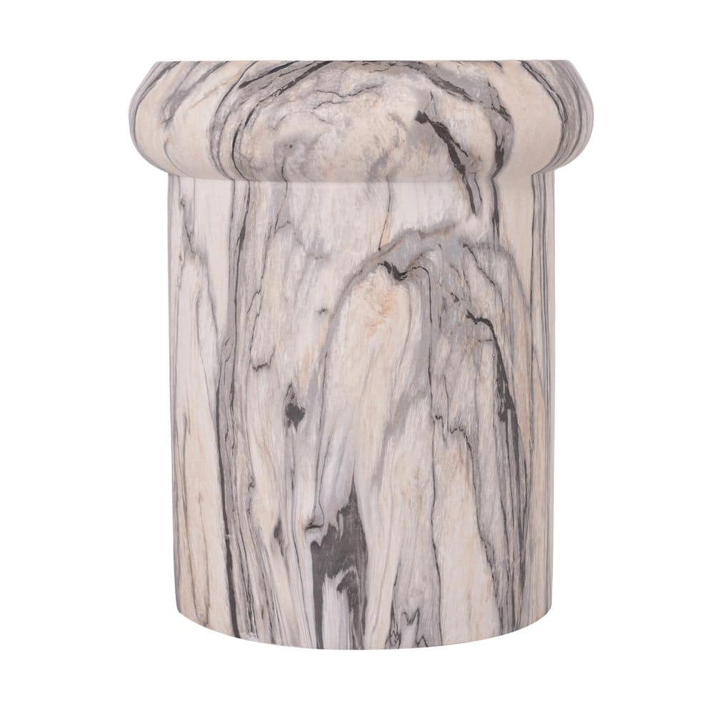 Ashbury Modern Patio Natural Ink Marble Travertine Finish Round MGO (Stone) Indoor and Outdoor Side End Table price history on PriceWatchPro