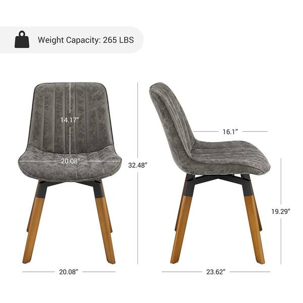 Art Leon KACY Gray Faux Leather Swivel Accent Dining Chairs Art Leon KACY Gray Faux Leather Swivel Accent Dining Chairs