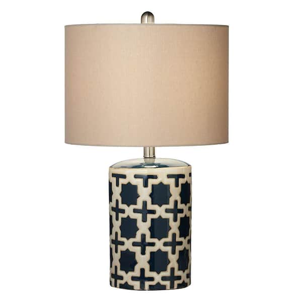 Filament Design Sundry 23.5 in. Blue Geometric Table Lamp