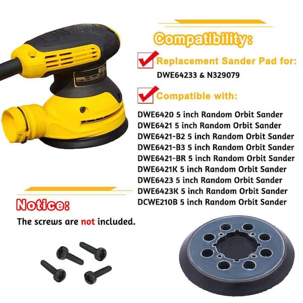 Mudder 2 Pieces 5 Inch 8 Hole Hook And Loop Orbital Sander Replacement Pad Backi - View #8