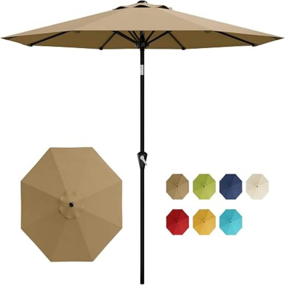 10ft Patio Table Umbrella with Crank Lift & Push Button Tilt, 8 Heavy Duty Ribs, Waterproof UV Protected for Pool Deck price history on PriceWatchPro