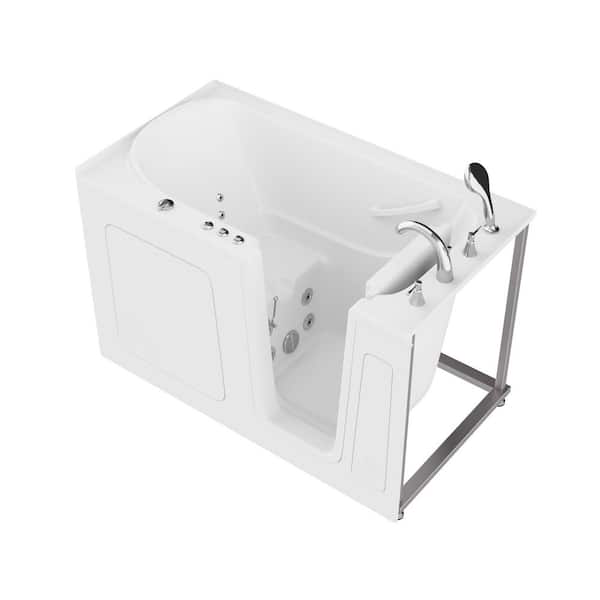 WTHDX Series 60 in. x 32 in. Right Drain Whirlpool Walk-In Bathtub in White with Powered Fast Drain