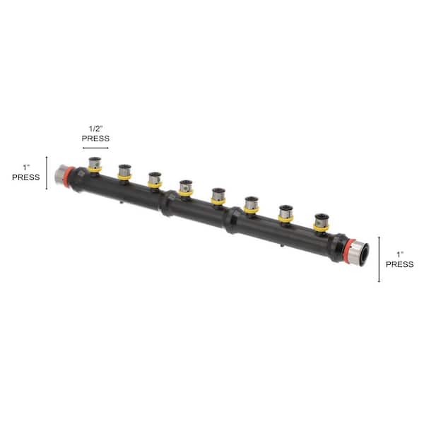 PureFlow 1 in. x 1 in. x 1/2 in. Press Polysulfone Multi-Port Tee 8-Outlets (5-pack)
