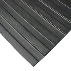Corrugated Wide Rib 3 ft. x 8 ft. Black Rubber Flooring (24 sq. ft.)