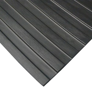 Corrugated Wide Rib 3 ft. x 10 ft. Black Rubber Flooring (30 sq. ft.)