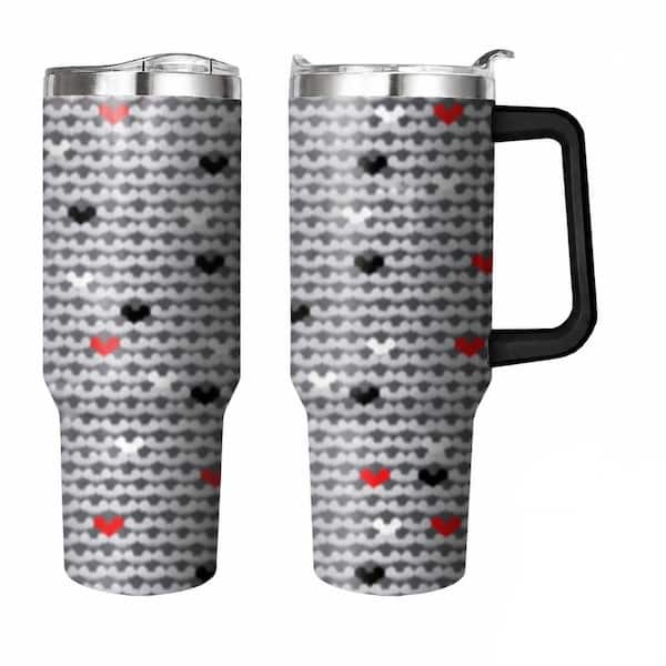 40 oz Stainless Steel Insulated Tumbler with Handle and Straw Lid for Hot and Cold Beverages On the Go
