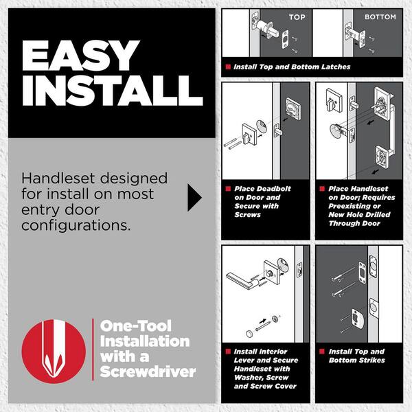 Kwikset Amador Matte Black Single Cylinder Entry Door Handleset