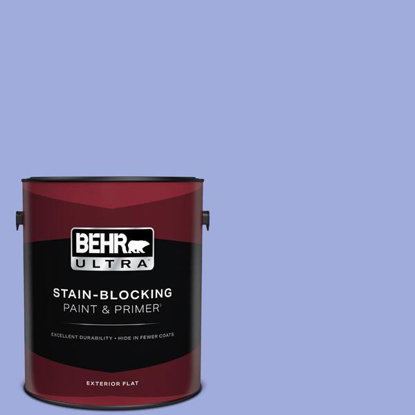 BEHR ULTRA 1 gal. #P540-4 Lavender Sky Flat Exterior Paint & Primer