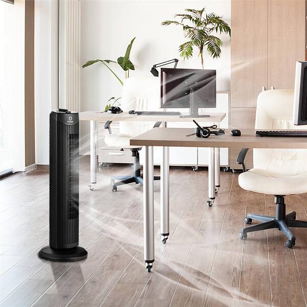Costway 28 in. Black Oscillating Tower Fan with 3 Wind Speeds 