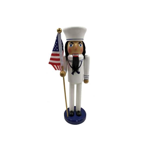 Santa's Workshop 14 in. Navy Nutcracker
