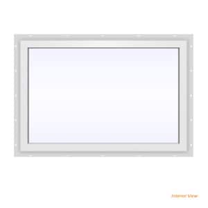 36 in. x 24 in. V-4500 Series Bronze Exterior/White Interior FiniShield Vinyl Picture Window w/ Low-E 366 Glass