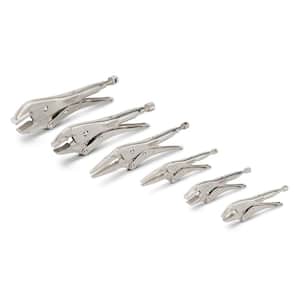 Straight, Curved, Long Nose Locking Pliers Set (6-Piece)