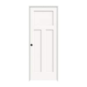 28 in. x 80 in. Craftsman White Painted Right-Hand Smooth Molded Composite Single Prehung Interior Door