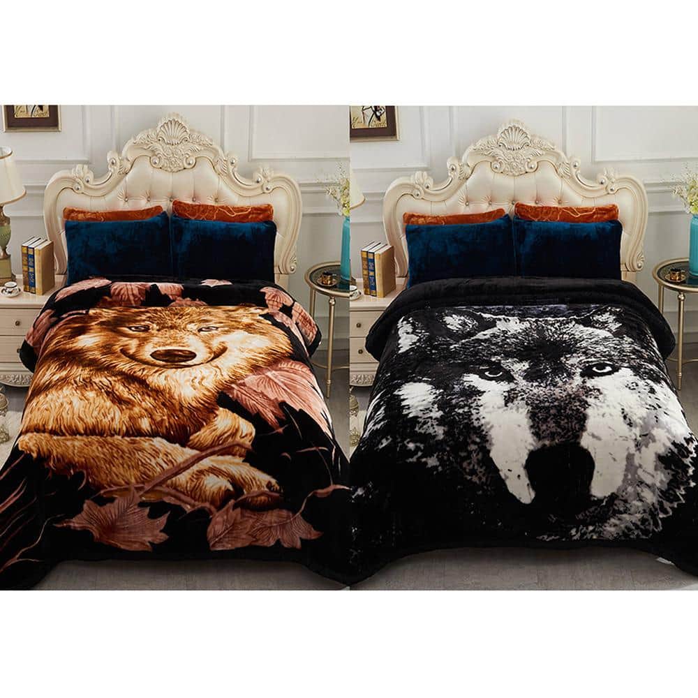 アイドル WINTER BLANKET for SION 150x100cm JML Black Wolf 2-Ply Reversible Polyester Fleece Mink 85 in. x 95