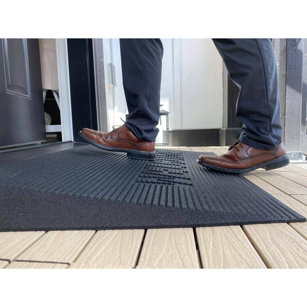 Black 2.5" Rubber Angled Entry Welcome Mat