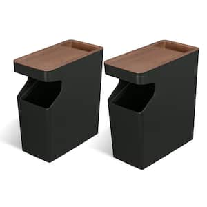 1.7 Gal. Plastic Small Trash Can with Handle and Removable Lid (2-Pack)