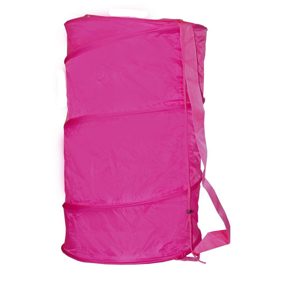 Sunbeam Pink Collapsible Nylon Barrel Laundry Hamper BH10878 PNK The sunbeam-pink-collapsible-nylon-barrel-laundry-hamper-bh10878-pnk-the
