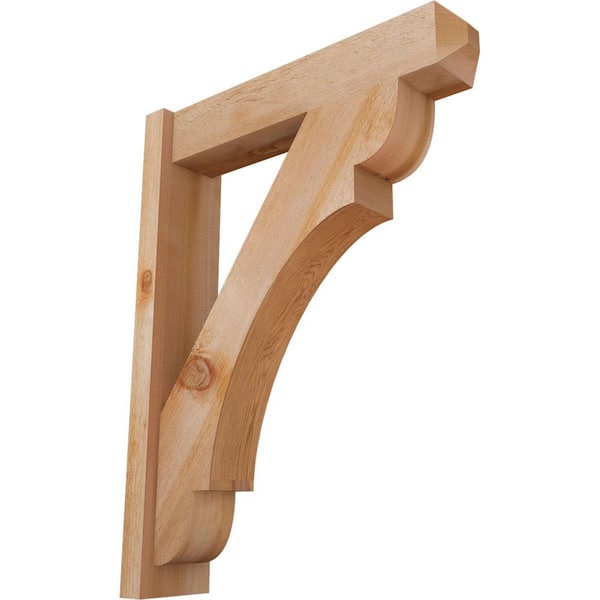 Ekena Millwork 6 in. x 34 in. x 26 in. Western Red Cedar Olympic Craftsman Rough Sawn Outlooker