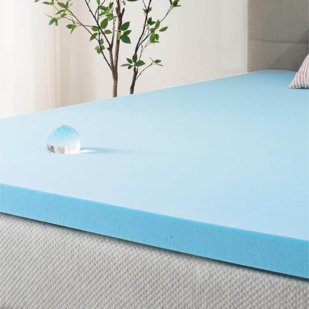 2 in. Medium No Pocket Gel Memory Foam Queen Mattress Topper