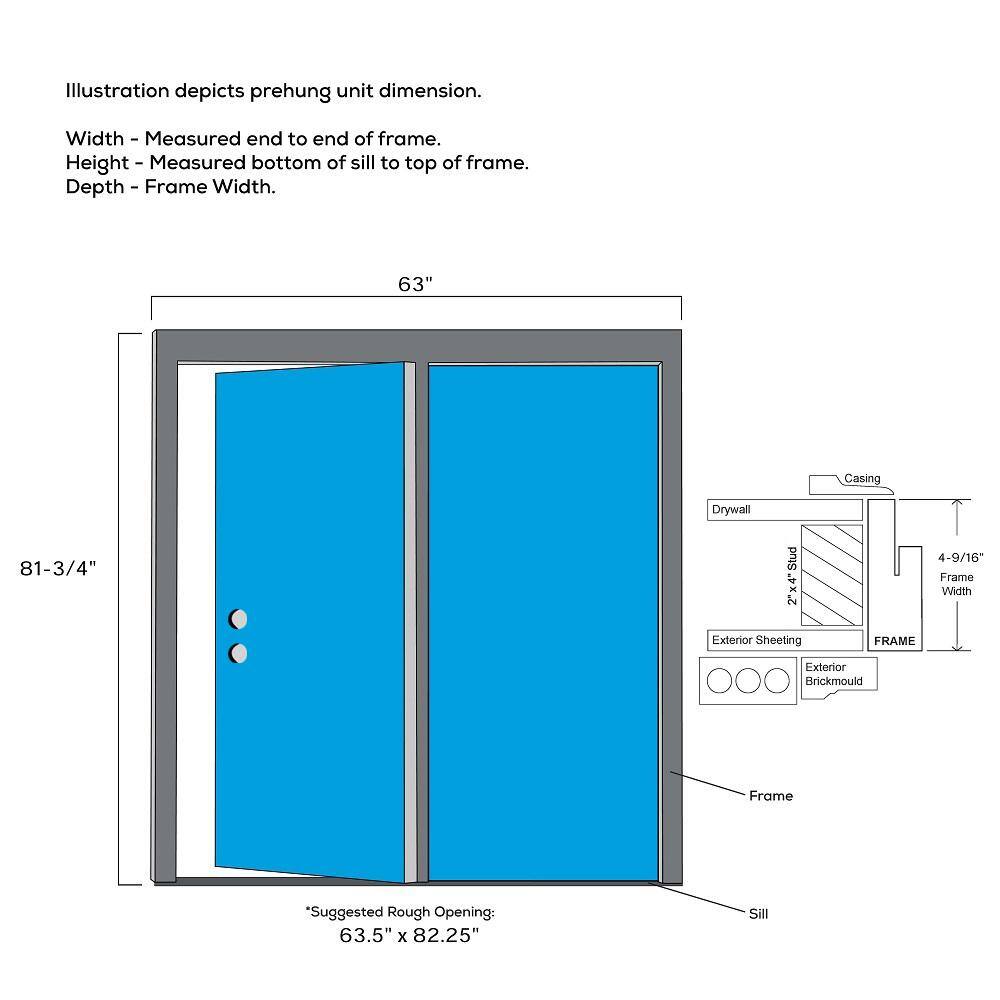 63 in. x 81.75 in. Clear Glass Majestic Steel Right-Hand Inswing 15 Lite Patio Door