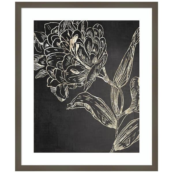 Amanti Art Golden Flower Folklore II by Asia Jensen 1-Piece Framed Giclee Animal Art Print 25 in. x 21 in.