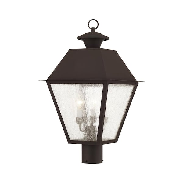 Livex Lighting Mansfield 3 Light Bronze Outdoor Post Top Lantern