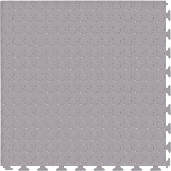 FLOORINGINC Nitro Coin Fle x PVC Garage Floor Tiles, Light Gray, 20.5 in. x 20.5 in., 177 in. Thick, 8-Pack, 23.35 sq. ft.