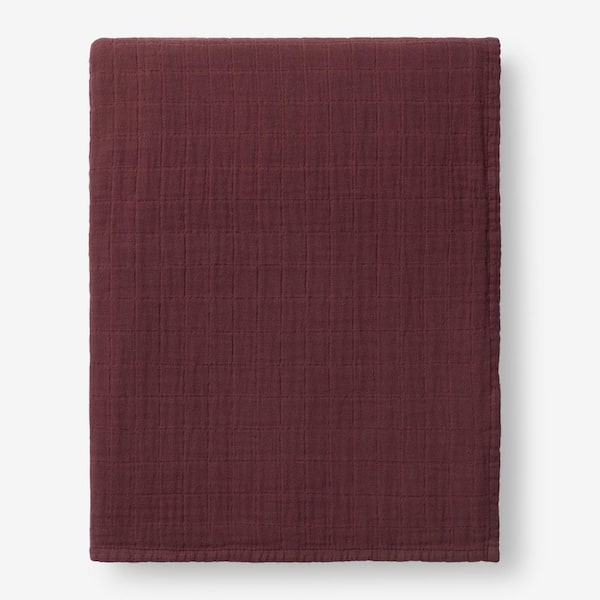 The Company Store Gossamer Plum Solid Cotton Twin Woven Blanket
