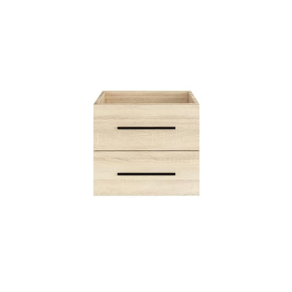 VOLPA USA AMERICAN CRAFTED VANITIES Napa 24 in. W x 22 in. D x 21 in. H Single Sink Bath Vanity Cabinet without Top in White Oak, Wall Mounted