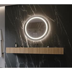 Harmony 36 in. W x 36 in. H Round Frameless Wall Mounted Bathroom Vanity Mirror 3000K LED