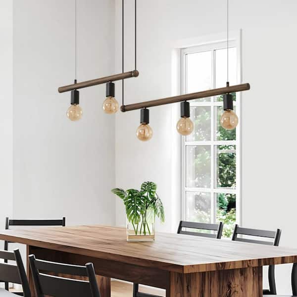 bessten Zeus 50 Watt 5 Light Brown Pendant Light with Dimmable, No Bulbs Included