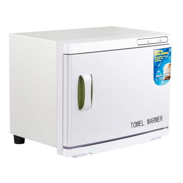 Electric Towel Warmer Cabinet with LED Light 23L Large Capacity Heated Towel Rack for Bathroom Spa Salon in White
