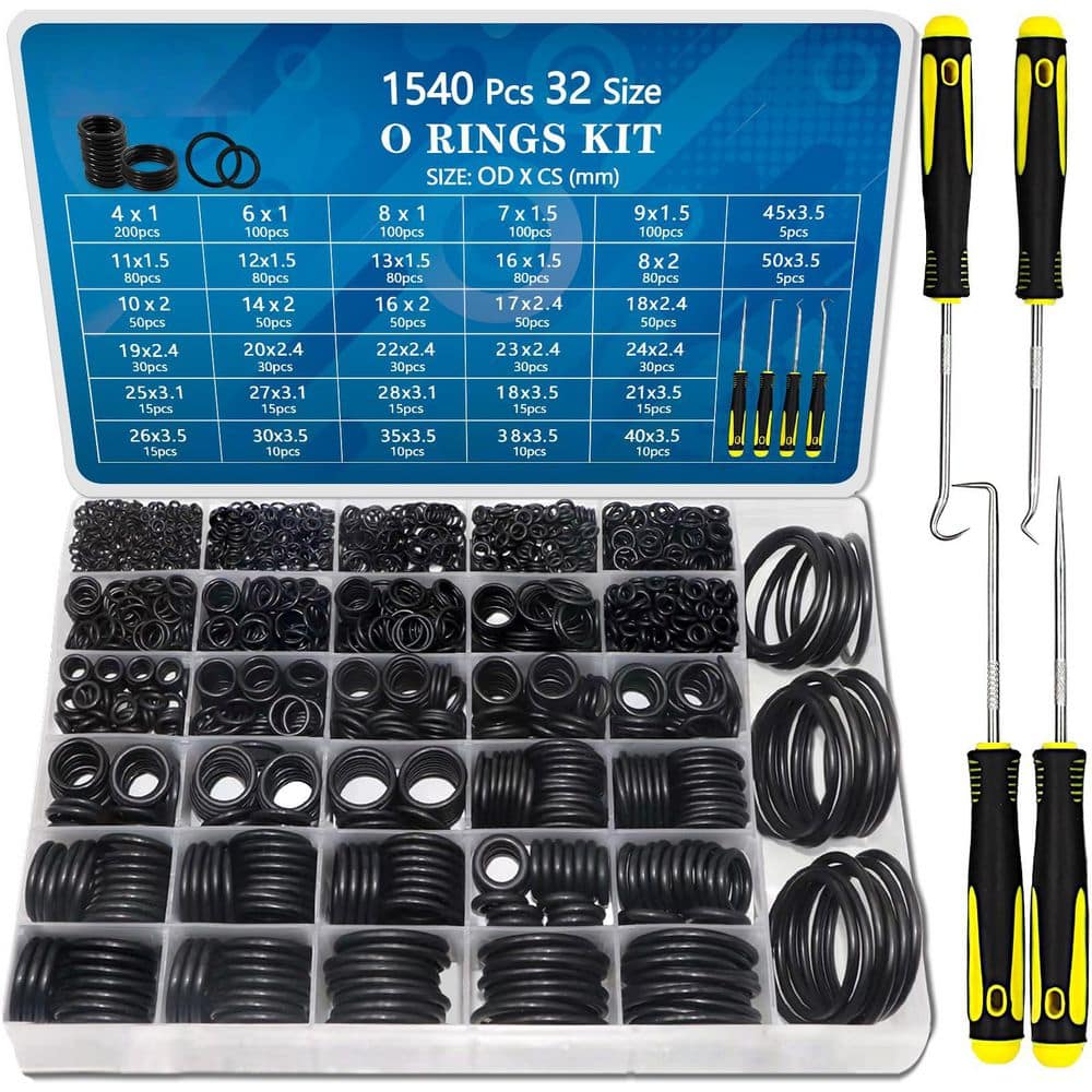 Nitrile Rubber O-Rings Assortment Kit for Sprayer, Automotive, Faucet, Pressure Washer, Plumbing, Gas Repair (1540-Pack) price history on PriceWatchPro