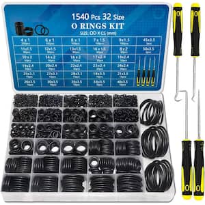 Nitrile Rubber O-Rings Assortment Kit for Sprayer, Automotive, Faucet, Pressure Washer, Plumbing, Gas Repair (1540-Pack)