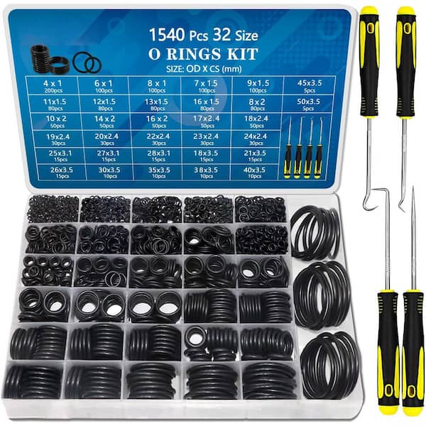 Nitrile Rubber O-Rings Assortment Kit for Sprayer, Automotive, Faucet, Pressure Washer, Plumbing, Gas Repair (1540-Pack)