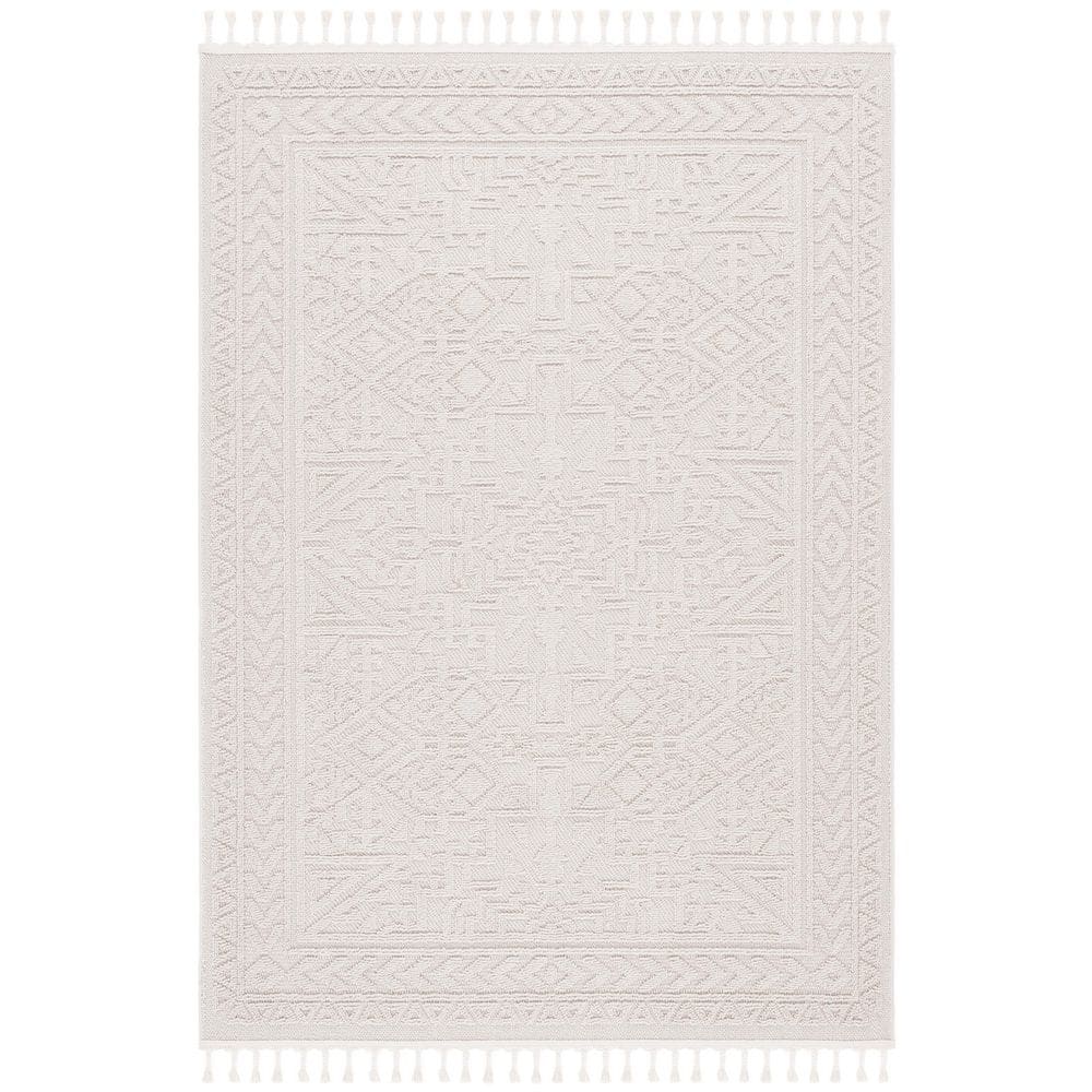 Aztec Solid Rugs SAFAVIEH Paros 5 ft. x 7 ft. Ivory Solid Aztec Area Rug POS110A-5 - The ...