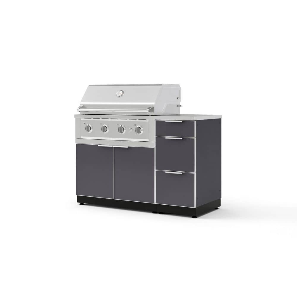 "Outdoor Kitchen 4-Piece 4-Burners Propane Gas Grill Island in Gray w/36"" Performance Grill & Stainless Steel Countertop" price history on PriceWatchPro
